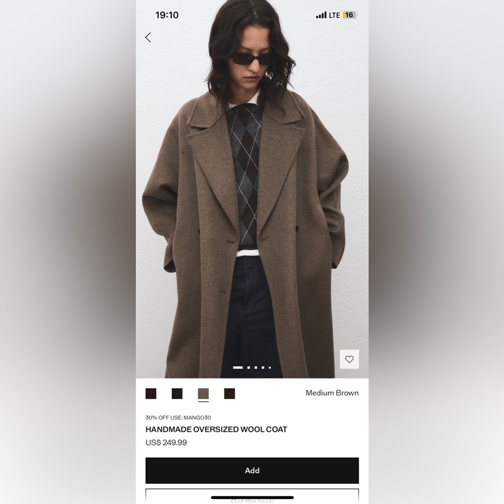Women’s Handmade Oversized Wool Coat - MANGO